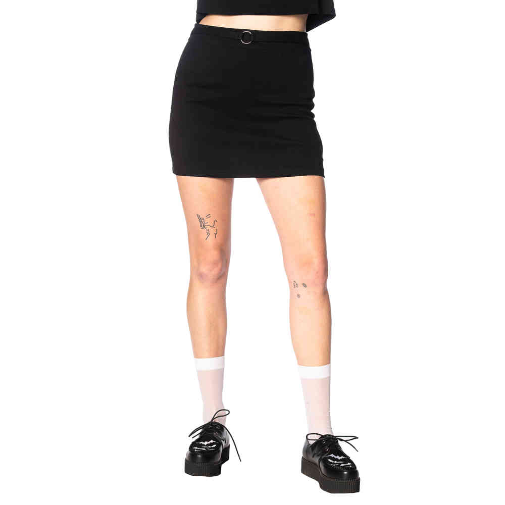 Banned - O RING DENIM Rok - Zwart